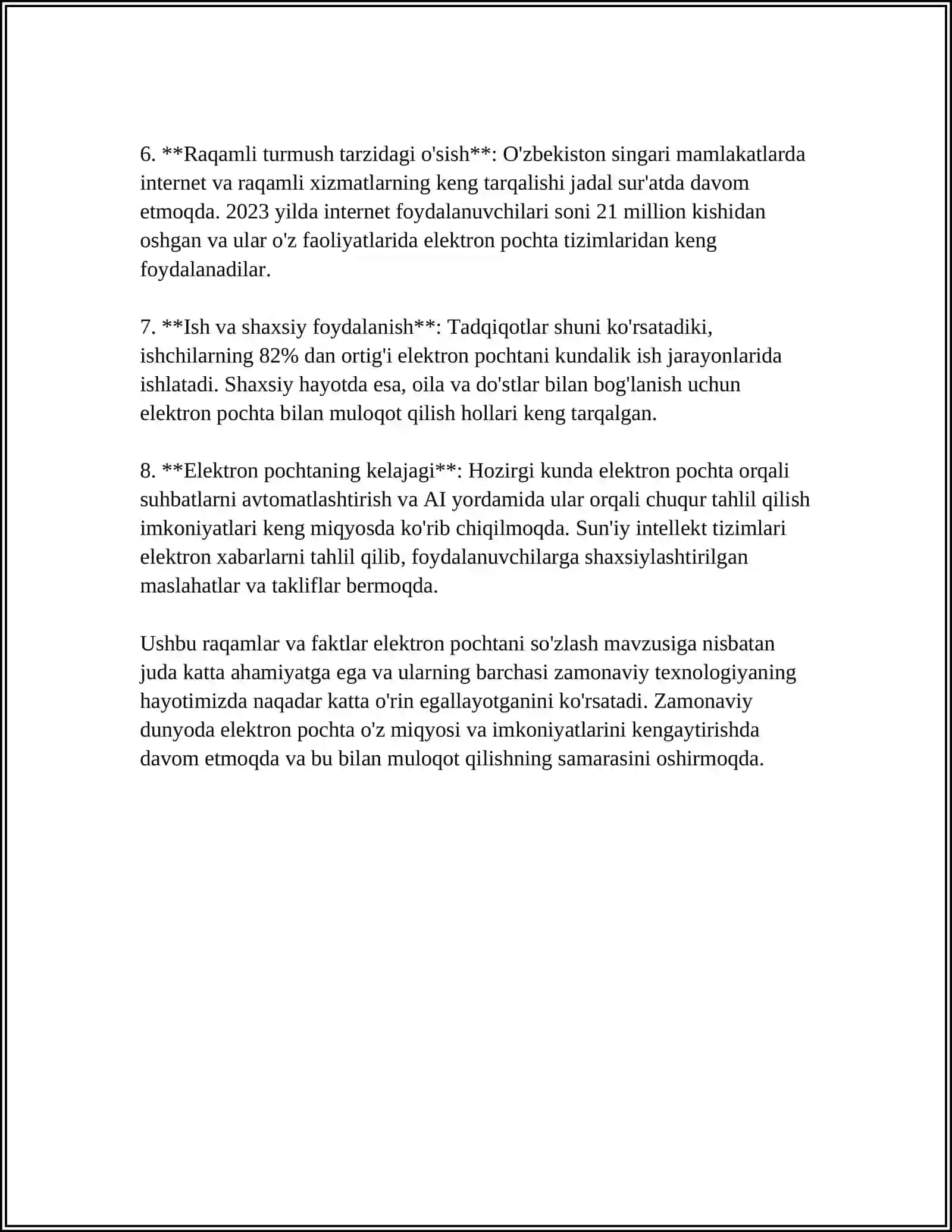 ELEKTRON POCHTA BILAN ISHLASH AXBOROTLARNI ILOVALAR BILAN JO'NATISH VA QABUL QILISH USULLARI IJTIMOIY TARMOQLAR VA ULARDAN MA'LUMOT ALMASHISH 4