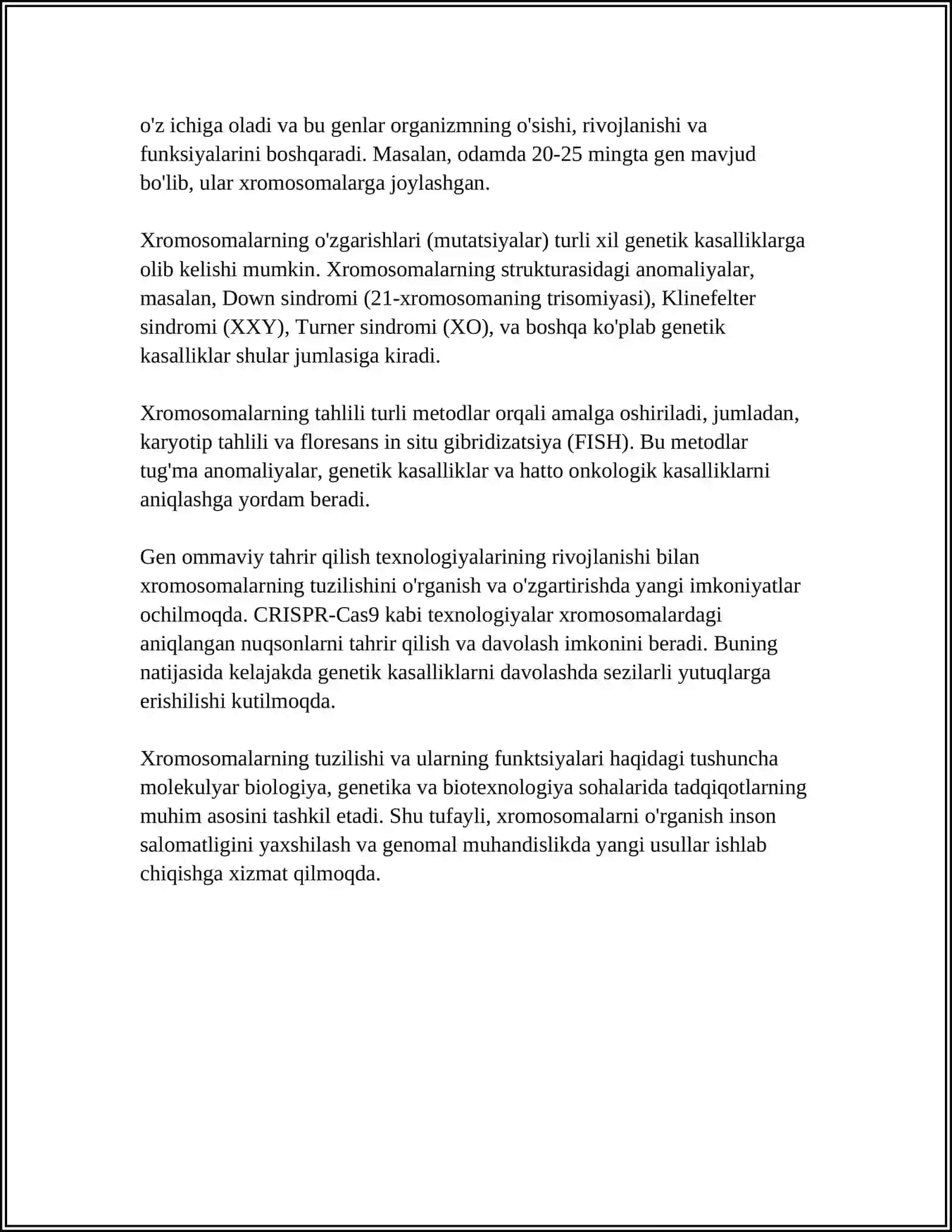 IRSIYATNING XROMOSOMA NAZARYASI 4