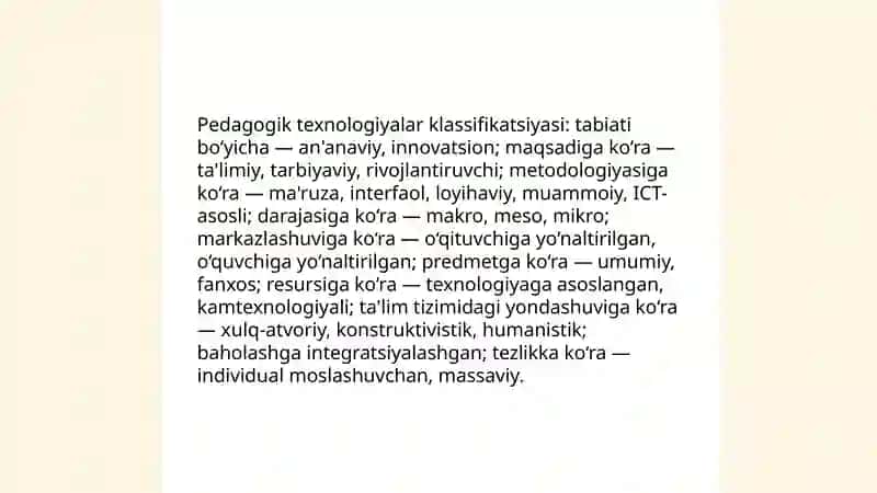 Pedagogik texnolo-giyalar va ularning didaktik asoslari 4
