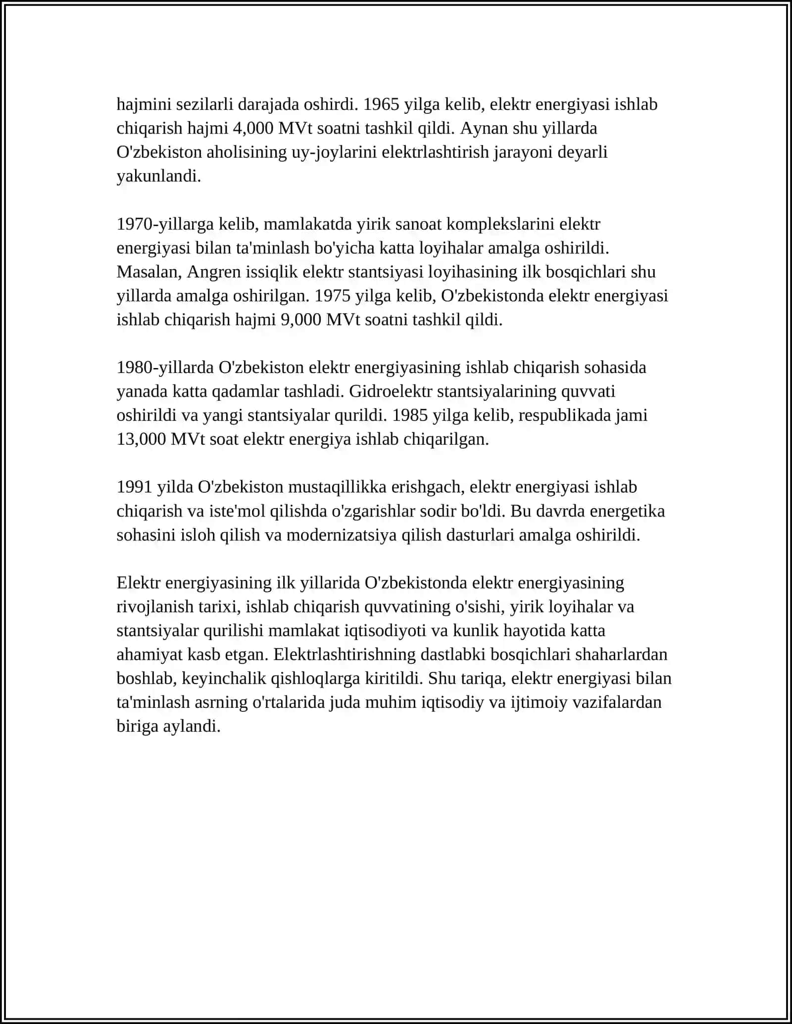 ÓZBEKISTONDA ELEKTR ENERGETIKANING RIVOJLANISH TARIXI 4