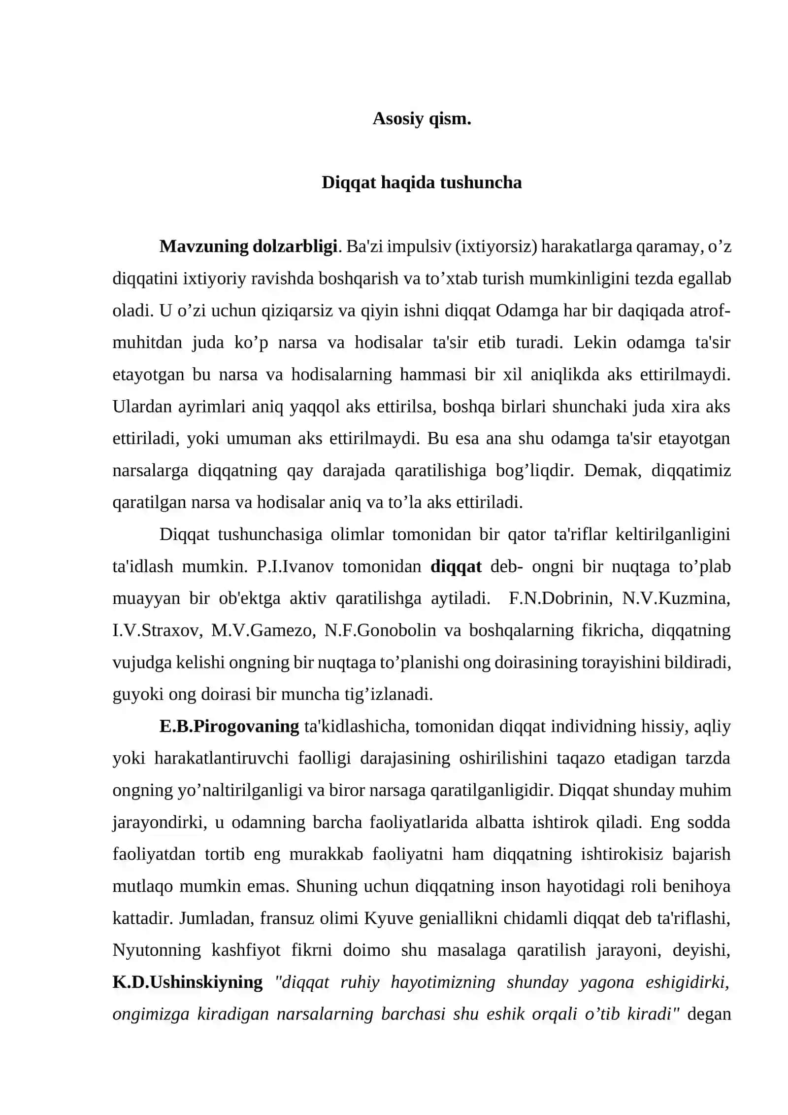 Diqqat xususiyatlari 4