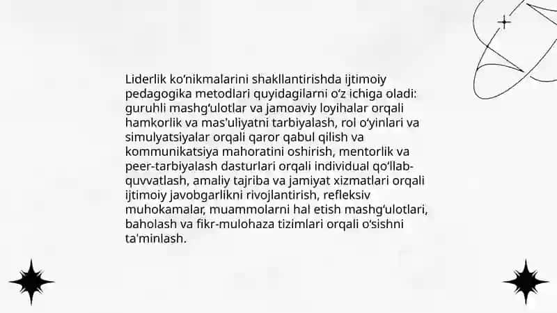 Lider va tashkilotchi yoshlarni ijtimoy pedagogika qollab quvatlashda 4
