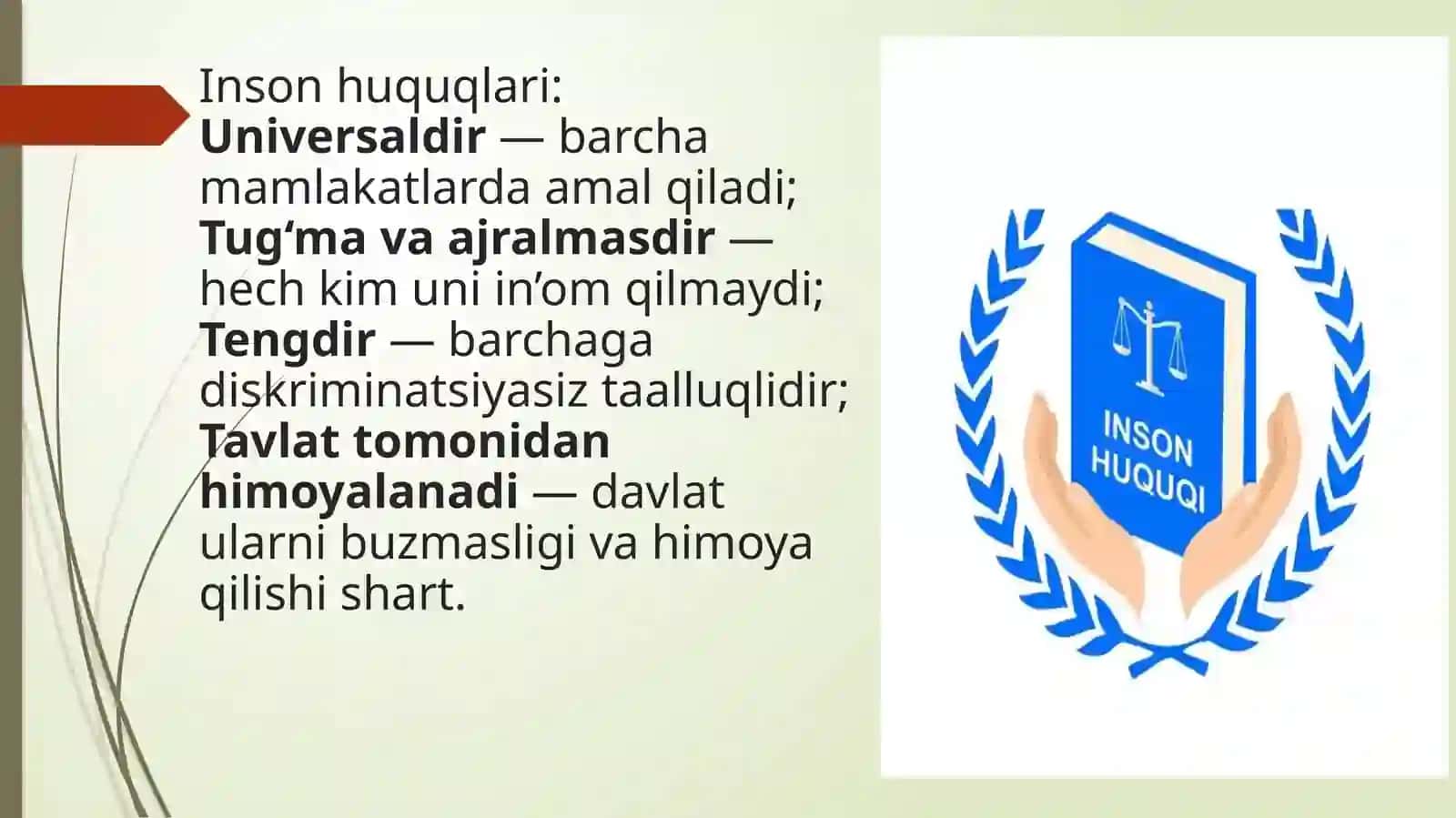 Inson huquqlari tushunchasi, tasniflanishi va ahamiyati 4