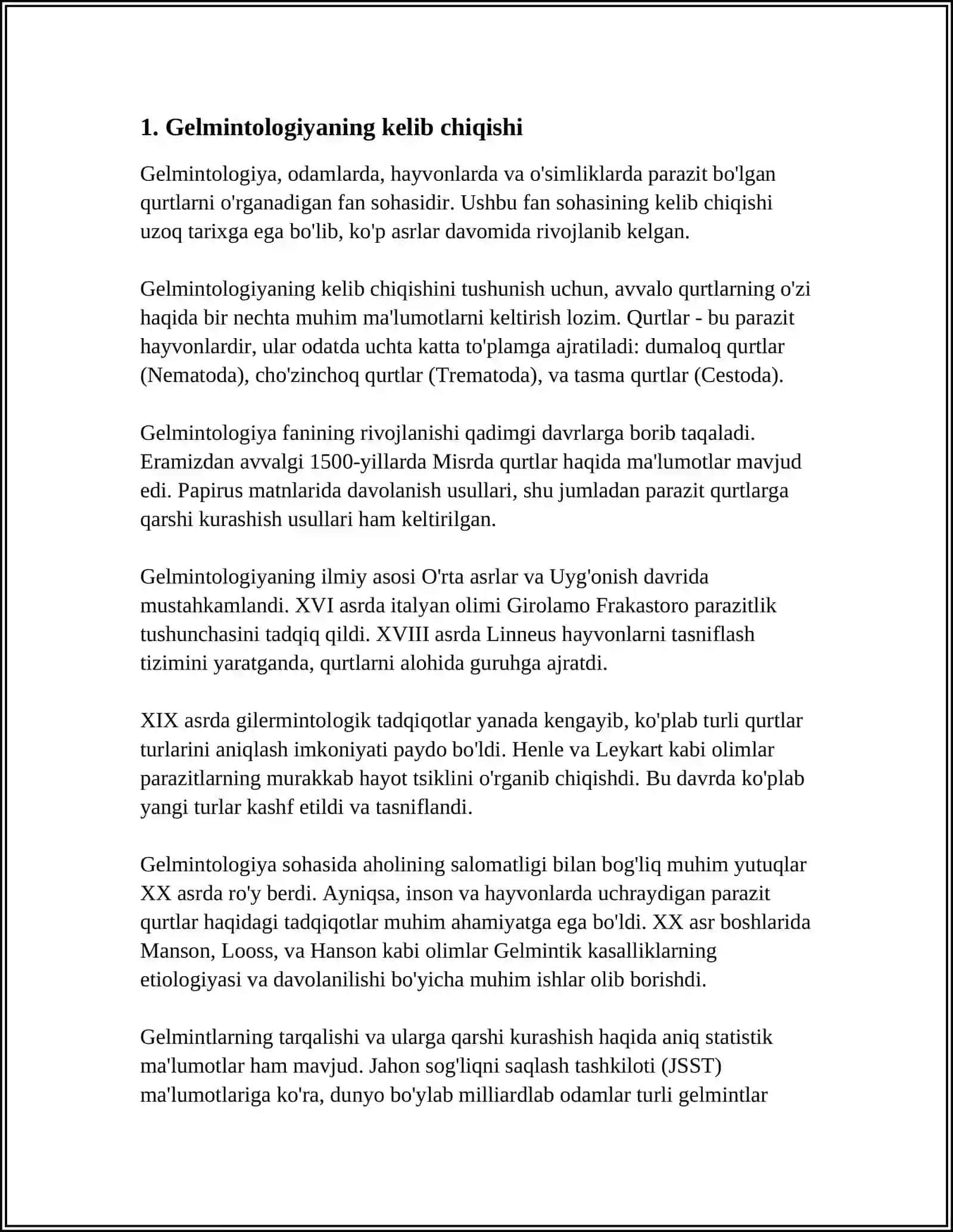 GELMINTOLOGIYA FANINING RIVOJLANISH TARIXI VA HOZIRGI HOLATI 4
