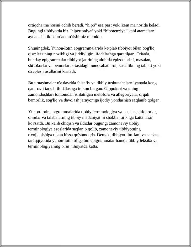 YUNON-LOTIN EPIGRAMMALARIDA TIBBIYOT VA SALOMATLIK 4