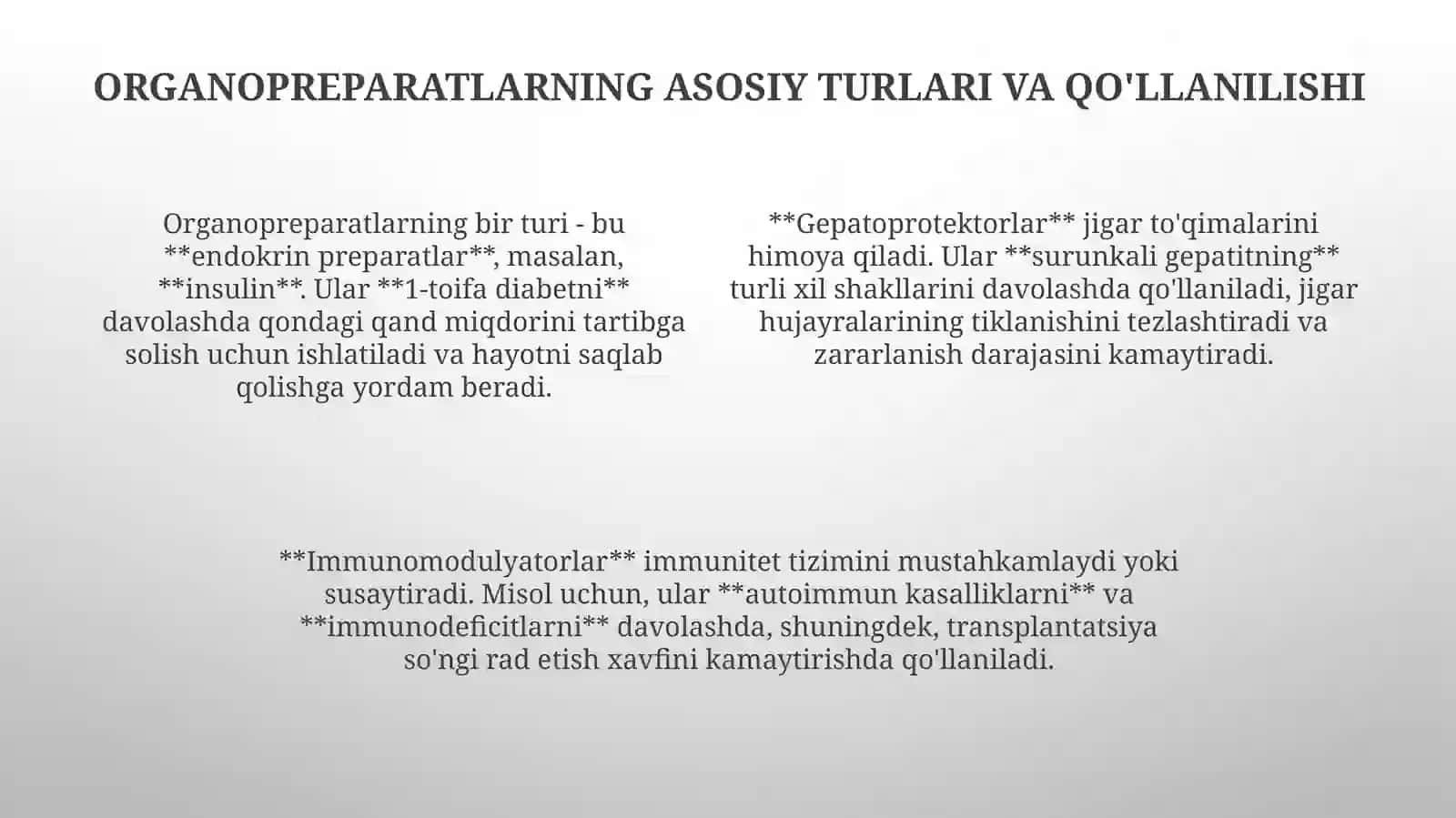 Organopreparatlarni sanoatda ishlabchiqarish. Biogen stimulyatorlar. Gormonlar. Fermentlar 4