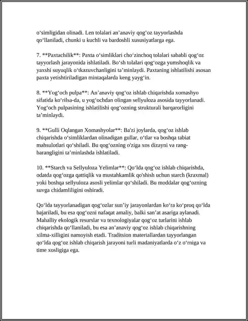 Qoʻlda tayyorlangan qogʻoz 4