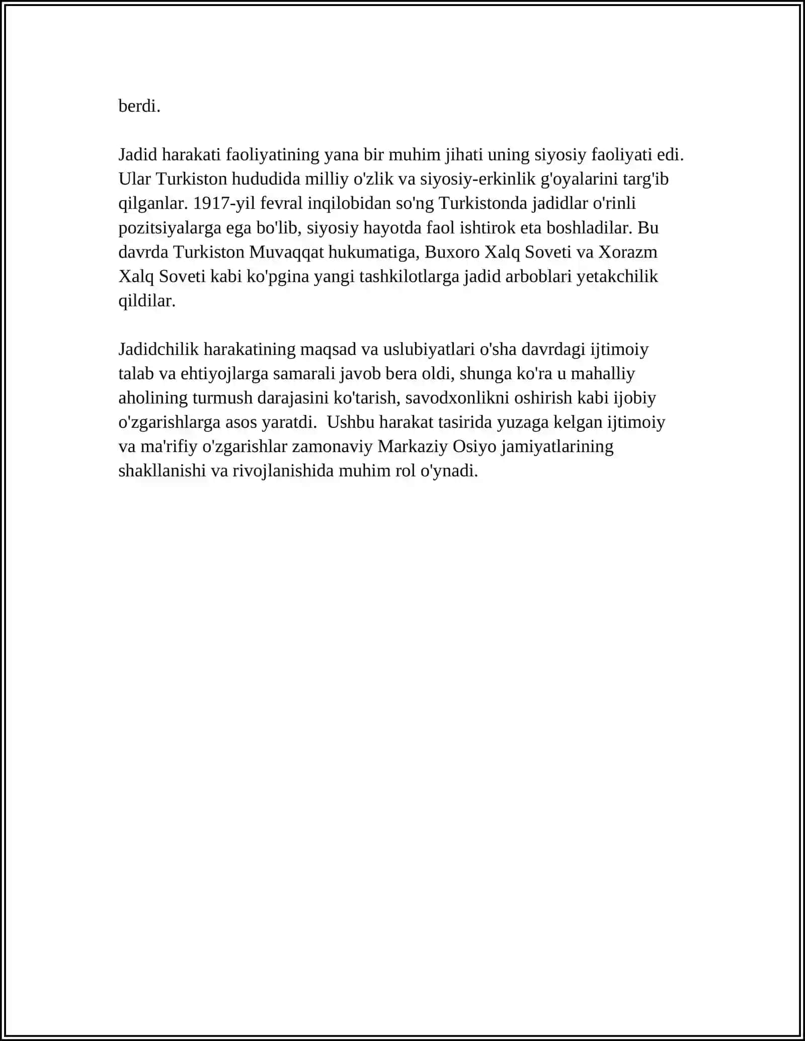 JADIDCHILIK HARAKATI NAMOYONDALARI MAVZUSIDA REFERAT TAYYORLASH 4