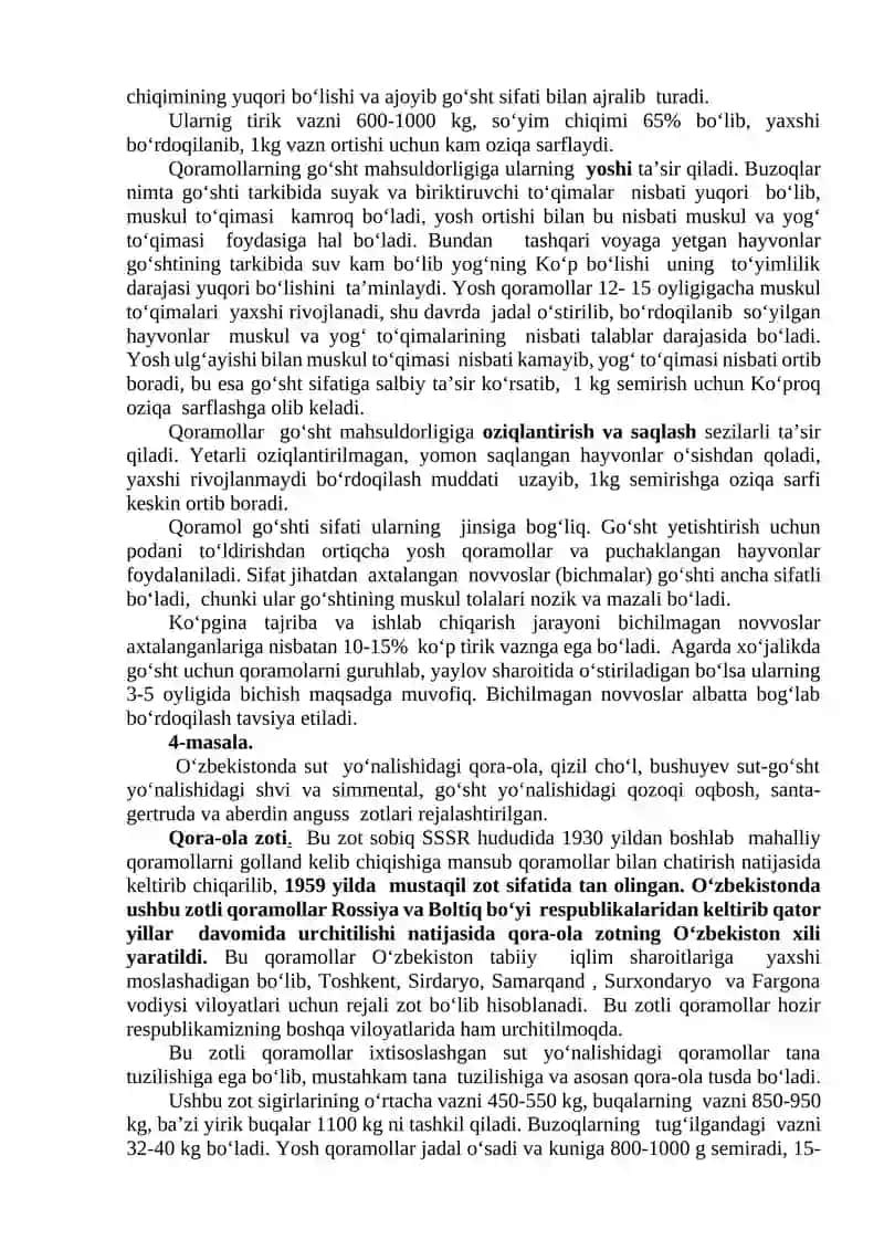 Qoramolchilik 4