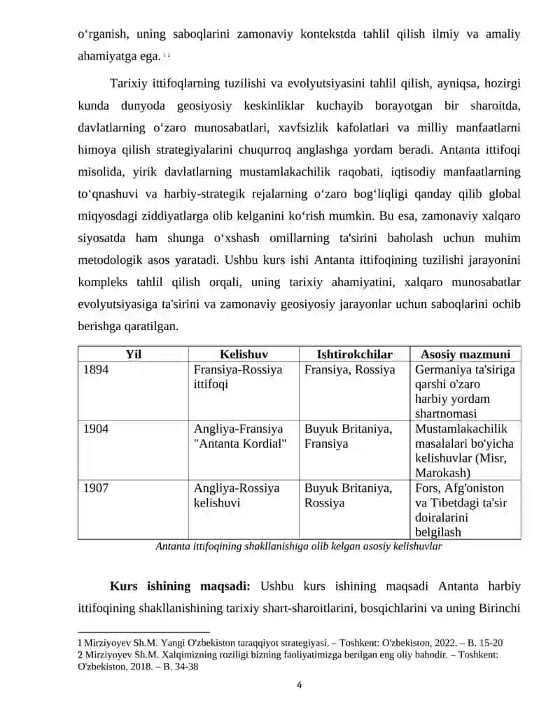 "ANTANTA HARBIY ITTIFOQINING TUZILISHI" 4