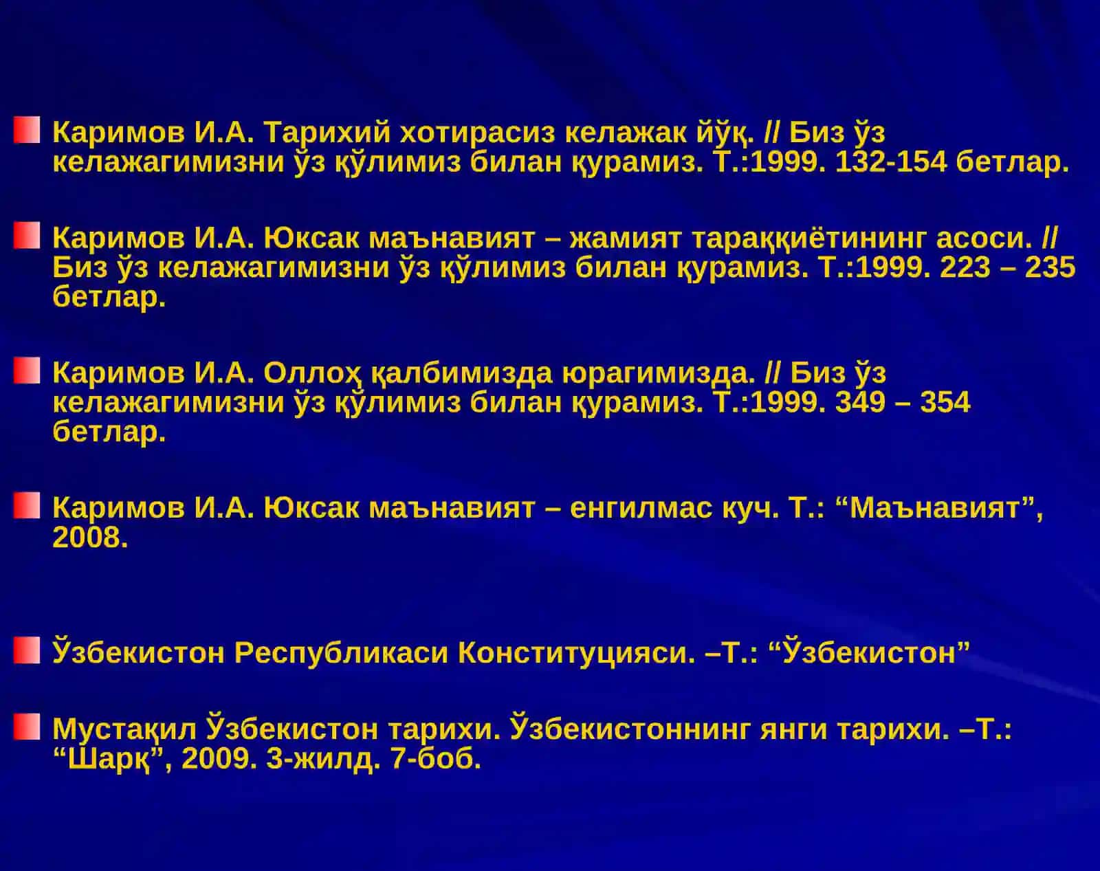 ЎЗБЕКИСТОНДА МАЪНАВИЙ-РУҲИЙ ПОКЛАНИШ. МИЛЛИЙ ҚАДРИЯТЛАРНИНГ ТИКЛАНИШИ 4