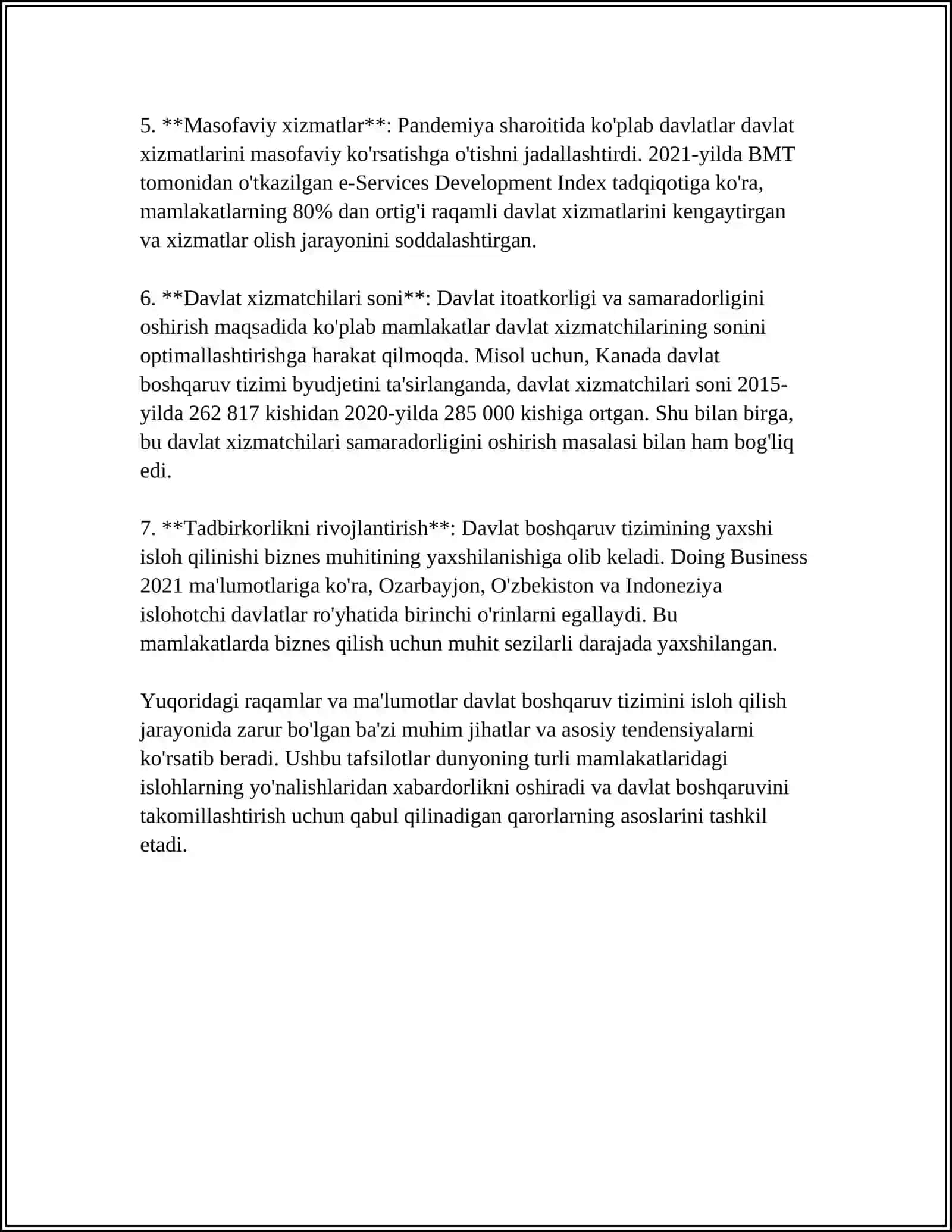 YANGI OʻZBEKISTONDA PREZIDENT SHAVKAT MIROMONOVICH MIRZIYOYEV RAHBARLIGI VA TASHABBUSI OSTIDA AMALGA OSHIRILGAN ISLOHOTLAR 4