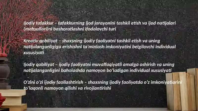Kreativ pedagogikaning tarkibiy tuzilmasi va asosiy kategoriyalari 4