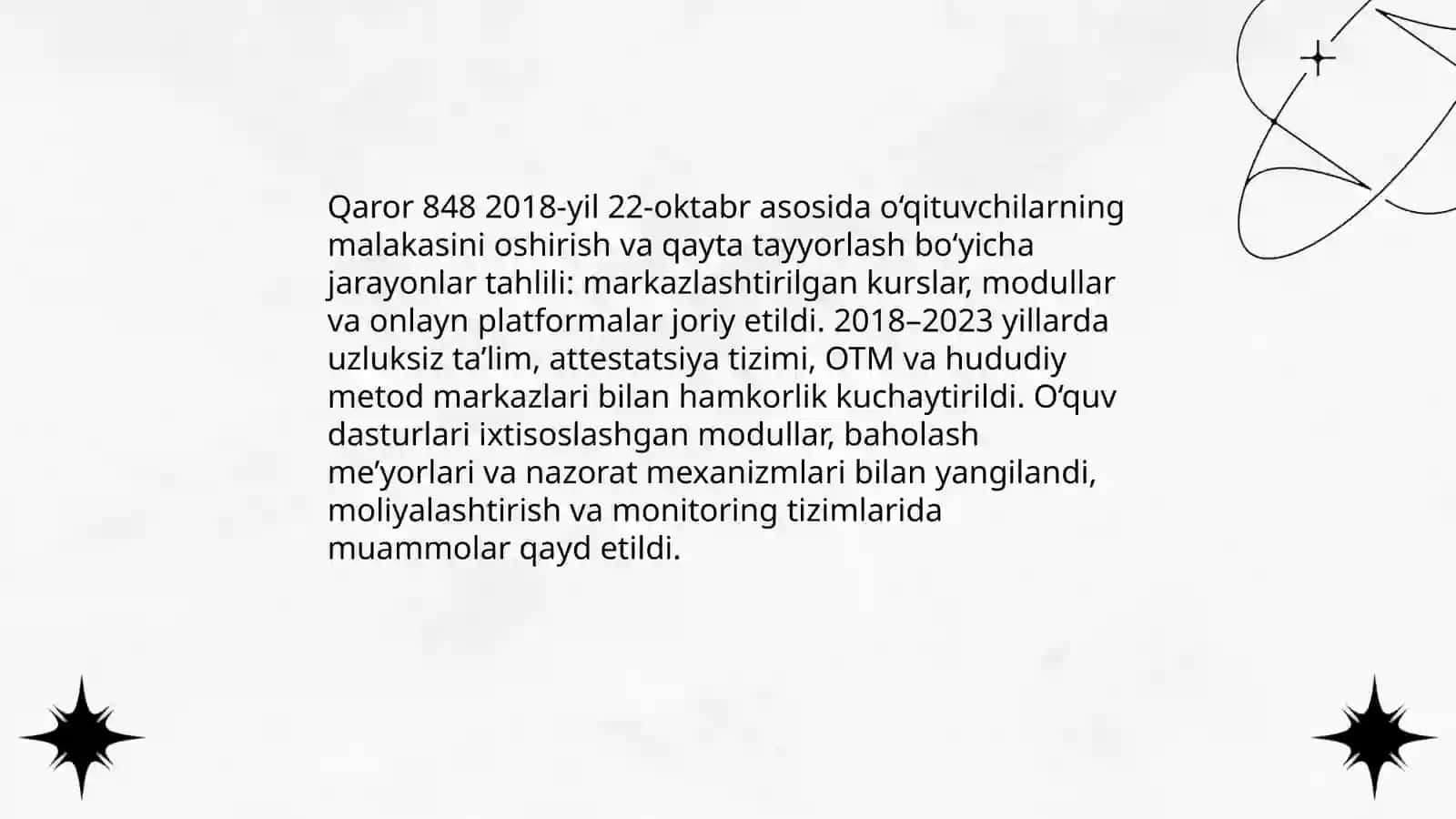 Qaror 848 asosida maktab moddiy-texnik bazasini mustahkamlash ishlari tahlili 4