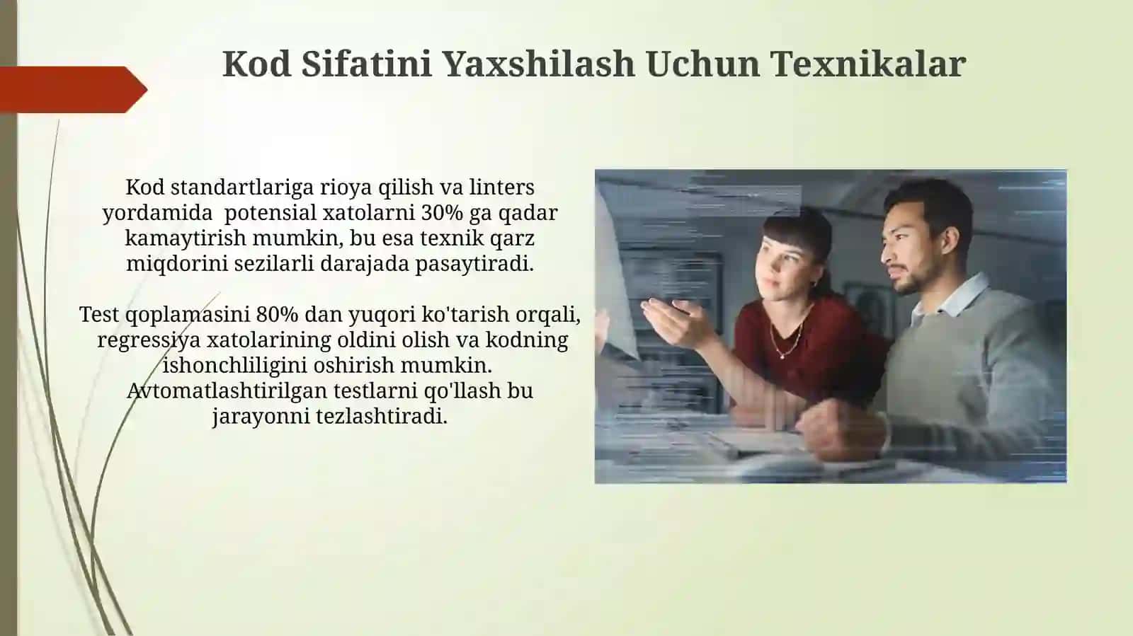 Dastur kodini qayta ko'rib chiqish va qayta ishlash 4