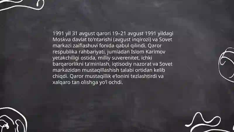 Oʻzbekiston davlat mustaqilligining eʼlon qilinishi 4
