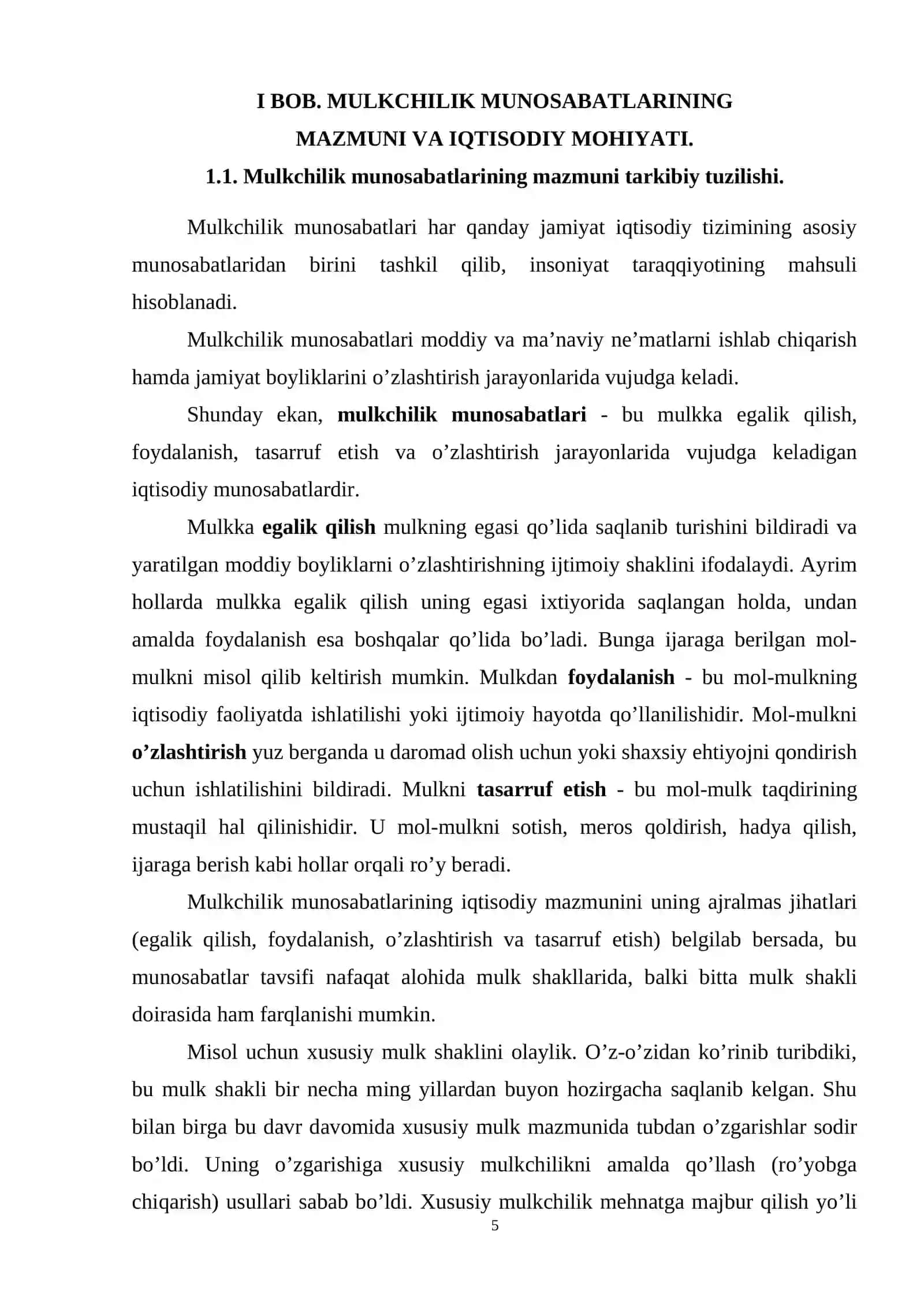 Mulkchilik munosabatlarining mohiyati va ularning huquqiy iqtisodiy jihatlari 4