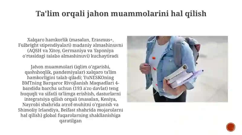 Milliy tarbiyaning baynalminal tarbiya bilan uyg'unligi 4