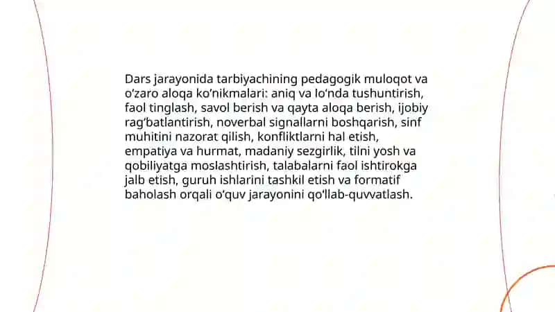 Talim jarayonlarini tashkil etishda tarbiyachining oʻrni va pedagogik mahorati 4