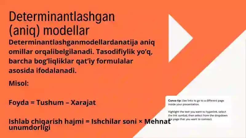 Iqtisodiy tahlilda determinantlashgan va stoxastik modellarning qo‘llanilishi 4