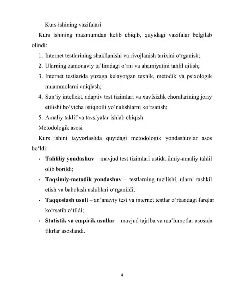 INTERNETDAGI TESTLAR: YANGI MUAMMOLARI VA ISTIQBOLLARI 4