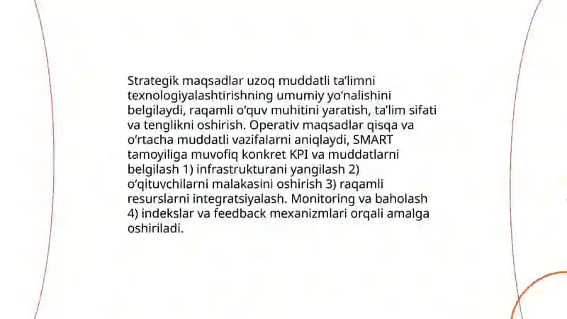 Maqsadni belgilash taʼlimnitexnologiyalashtirishning asosiy elementlari 4