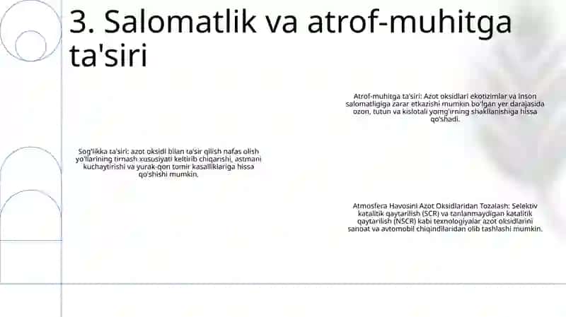 Atmosfera Havosini Azot Oksidlaridan Tozalash 4