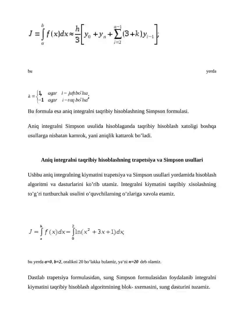 Aniq integralni hisoblash formulalari 4