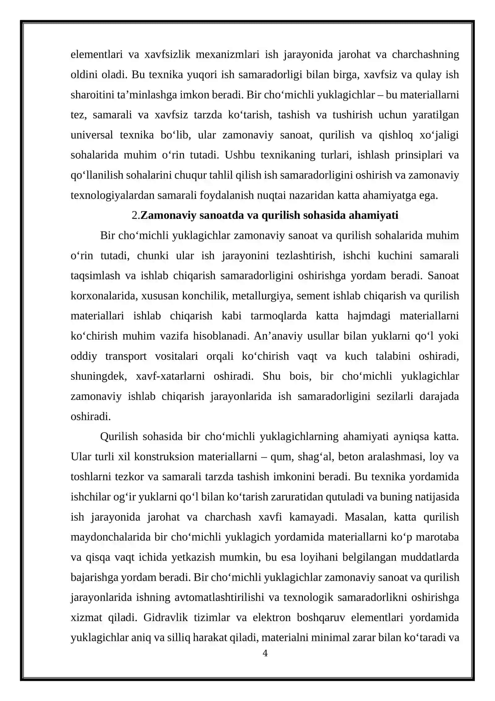 Bir cho‘michli yuklagichlar qo‘llanilishi 4