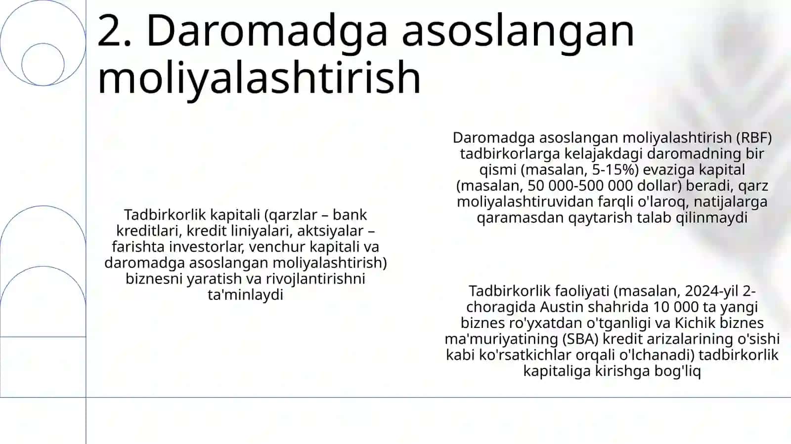 Tadbirkorlik faoliyati va tadbirkorlik kapitali 4