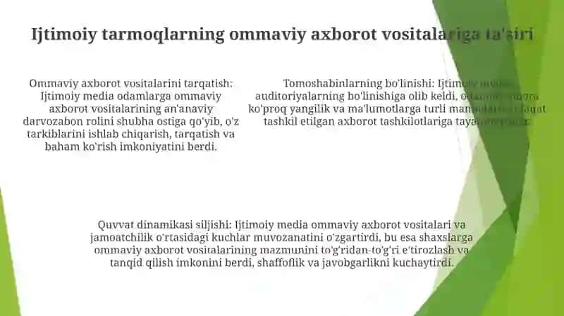 Ijtimoiy media va ommaviy axborot vositalari 4
