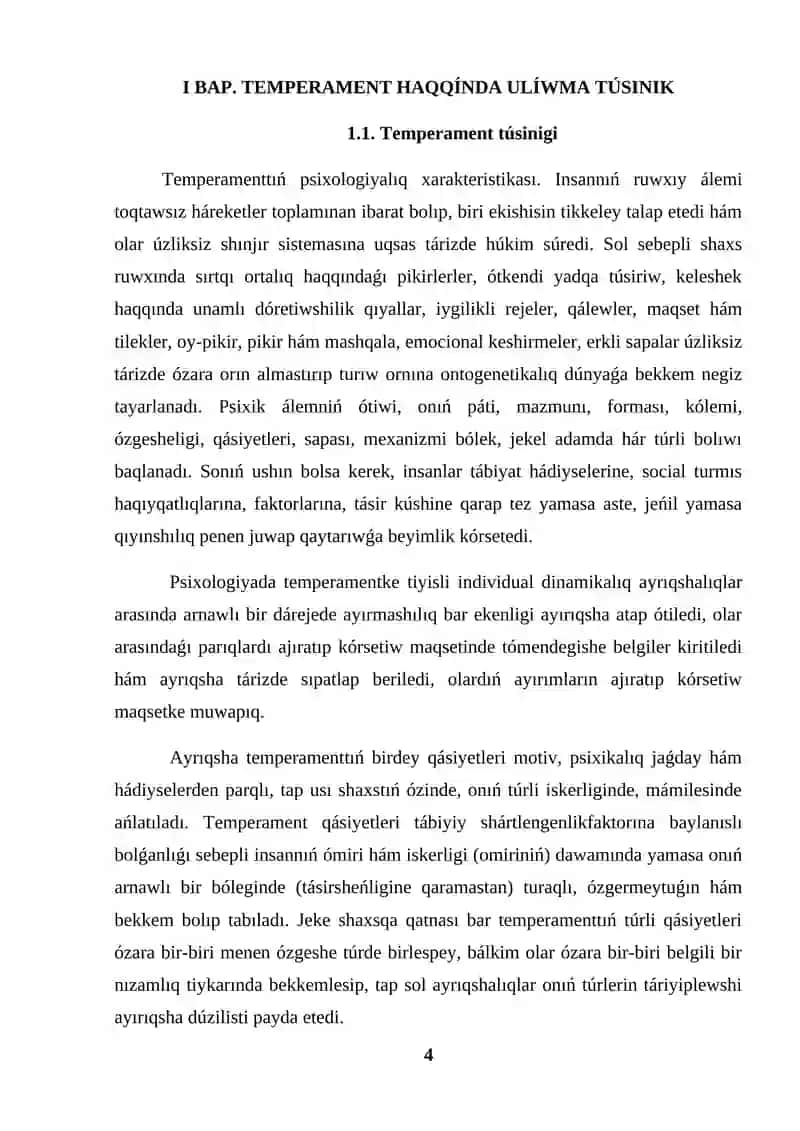 KURS JUMISI SHAXS TEMPERAMENTIN IZERTLEW METODLARI 4