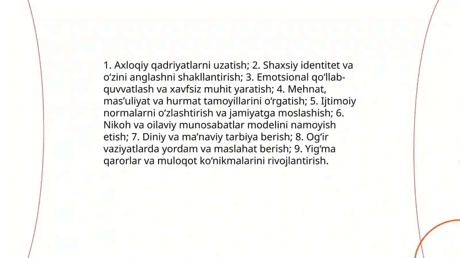 Nikoh va oilaning axloqiy asoslari, uning yoshlar tarbiyasidagi o‘rni 4