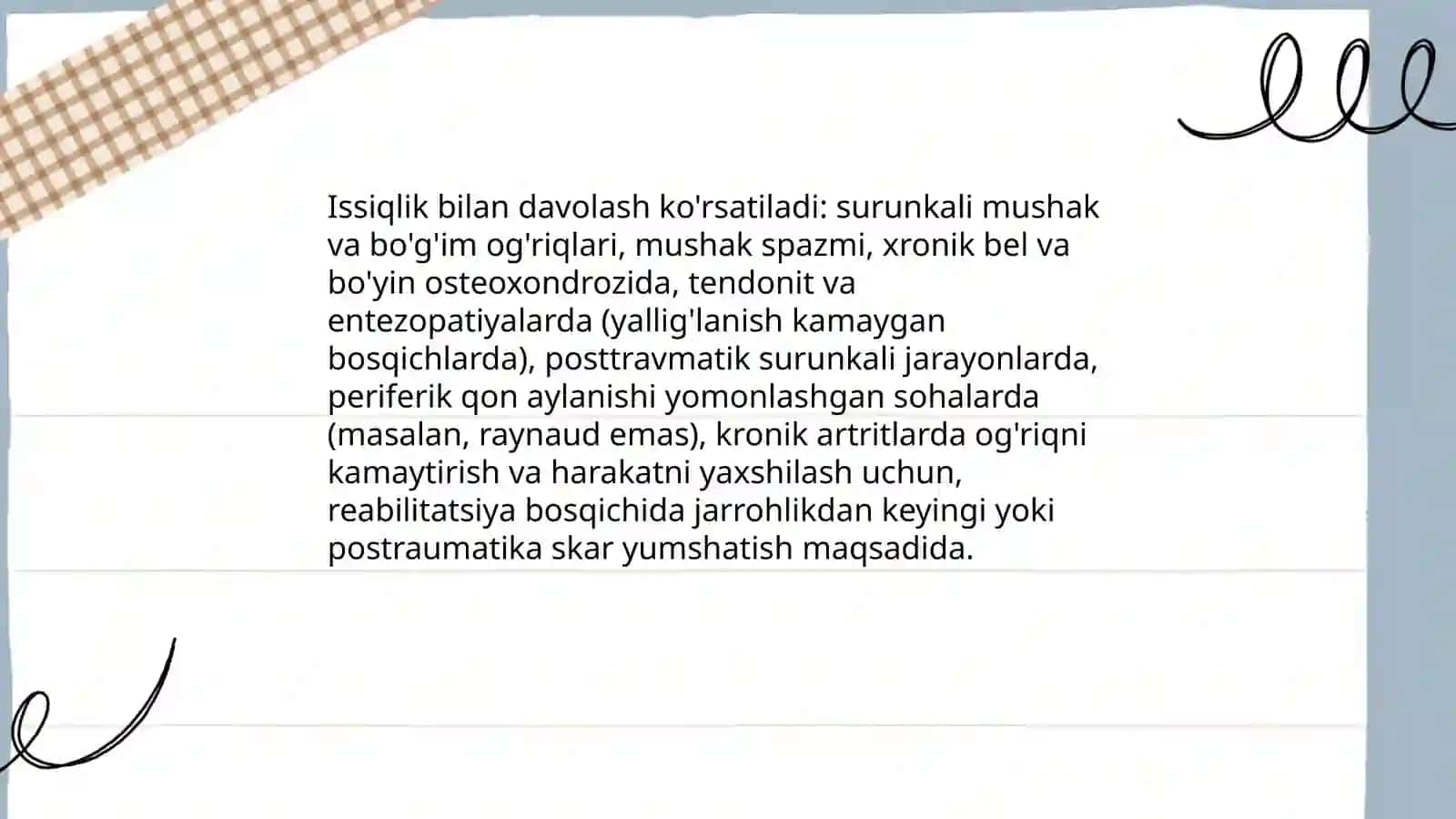 Issiqlik bilan davolashga bemorlarni tayyorlash va issiqlik bilan davolash 4
