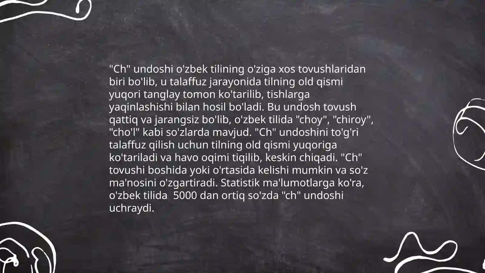 Harf birikmalari bilan ifodalanadigan undoshlar (Sh, Ch, Ng) 4