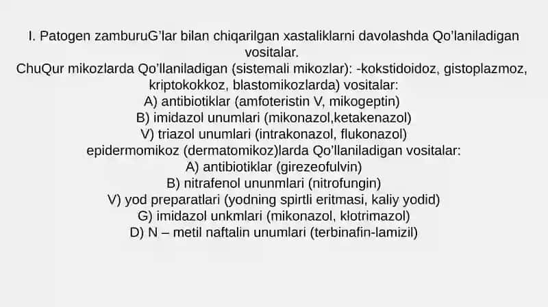 Zamburug'larga qarshi dorilarni vositalari 4