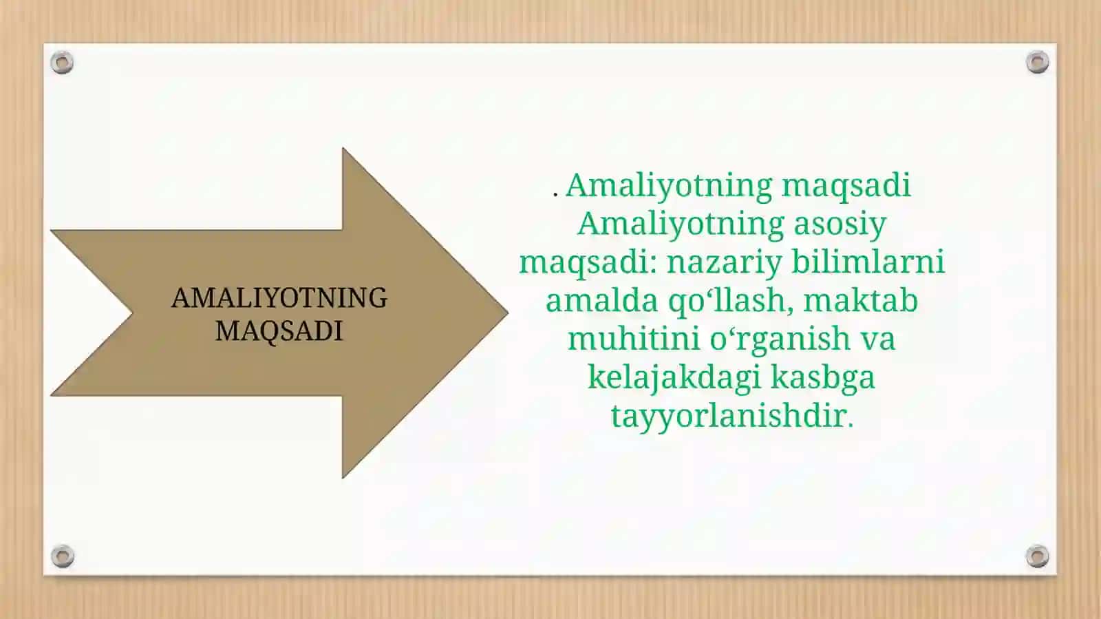 MALAKAVIY AMALIYOT UCHUN TAYYORLANGAN TAQDIMOTI 4