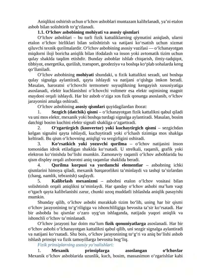 O‘lchov asboblar tasnifi 4