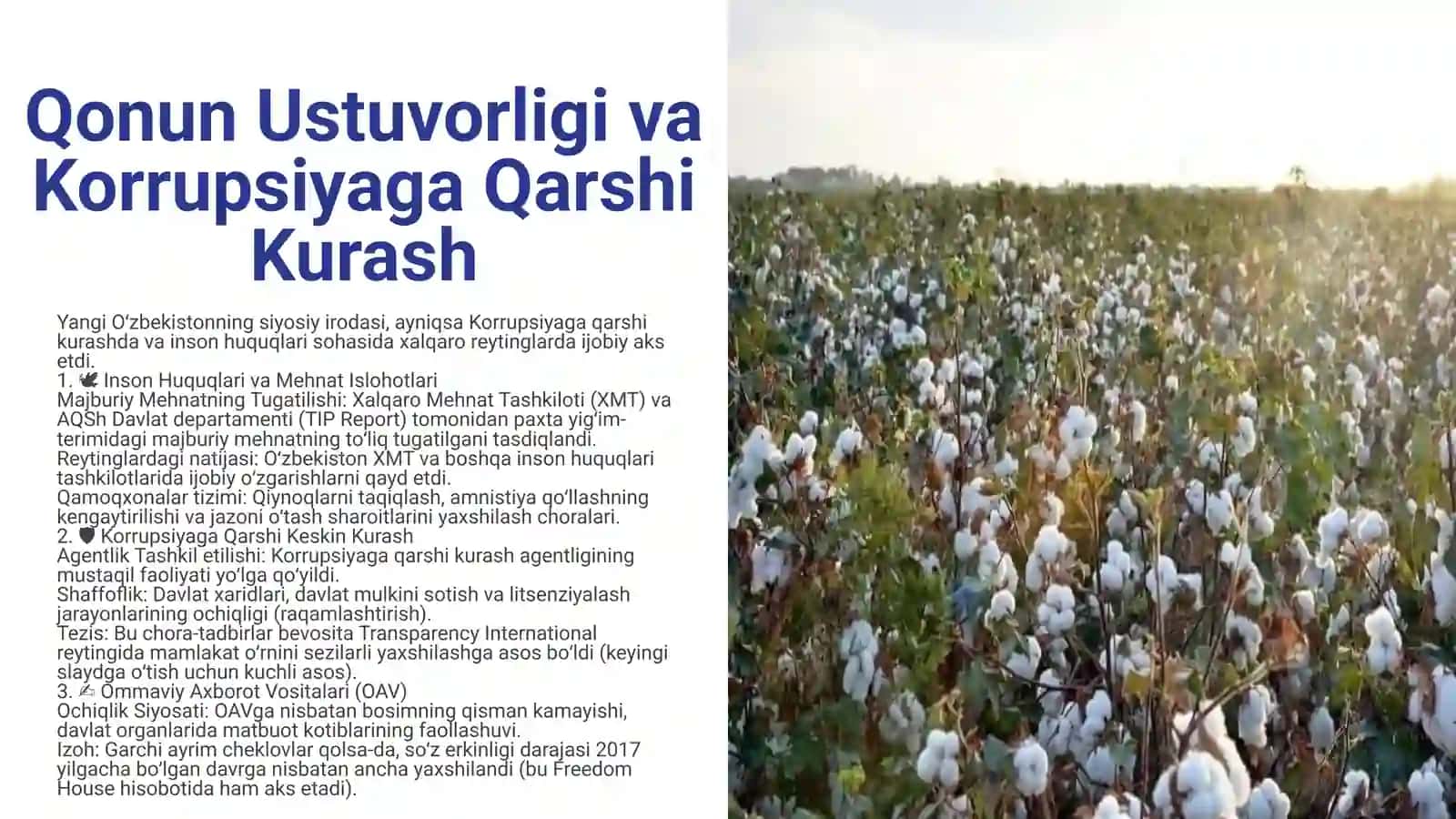 Yangi Oʻzbekistonning ijtimoiy-siyosiy, iqtisodiy va madaniy hayotida roʻy berayotgan oʻzgarishlarning xalqaro reyting va indekslarda aks etishi 4
