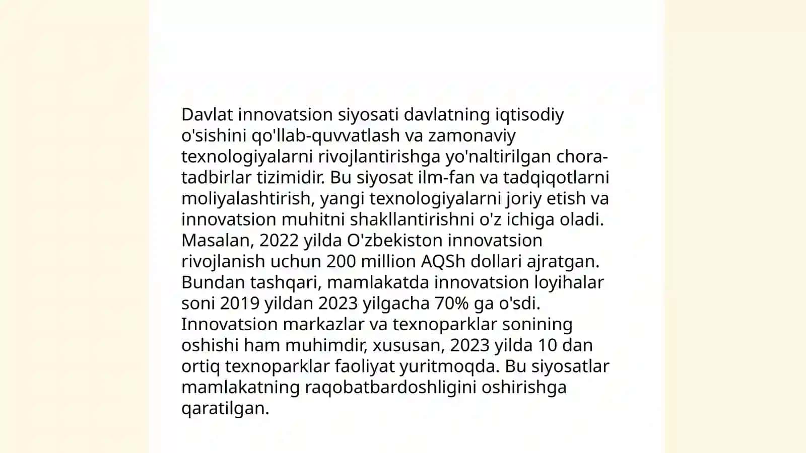 Innovatsion faoliyatni davlat tomonidan tartibga solish 4