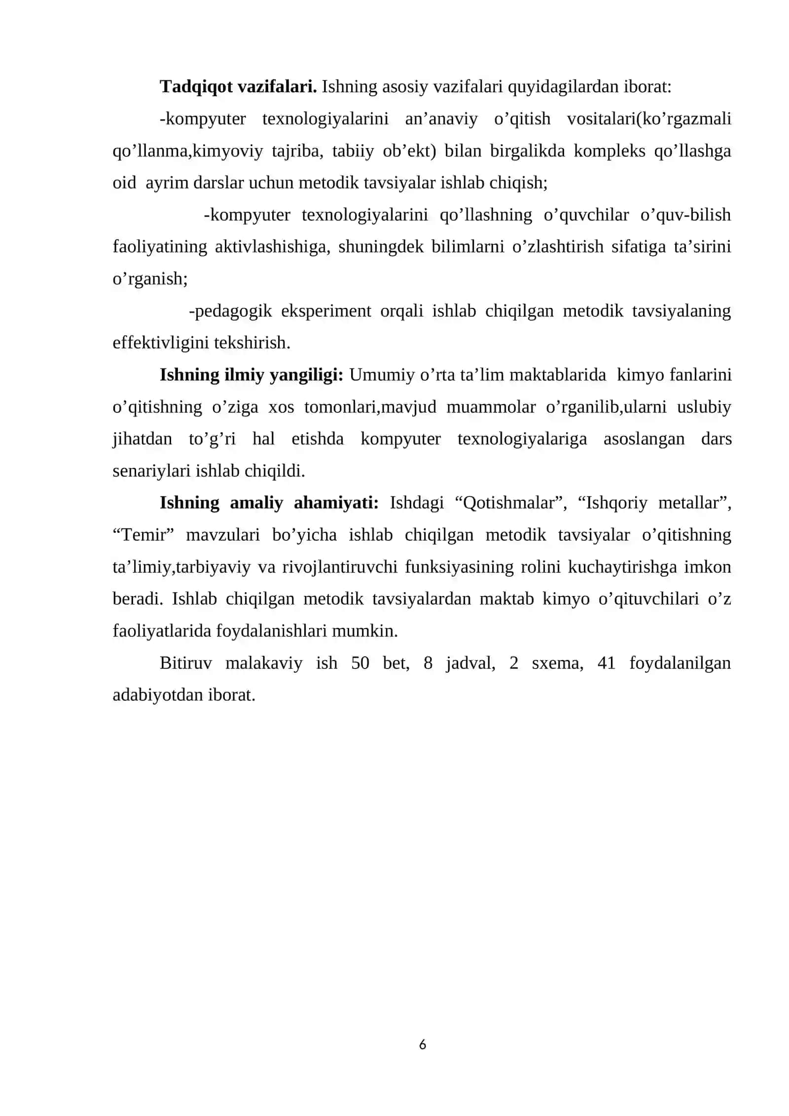 Umumiy o’rta ta’lim maktablarida kimyo o’qitishni kompyuter texnologiyalari asosida takomillashtirish 4