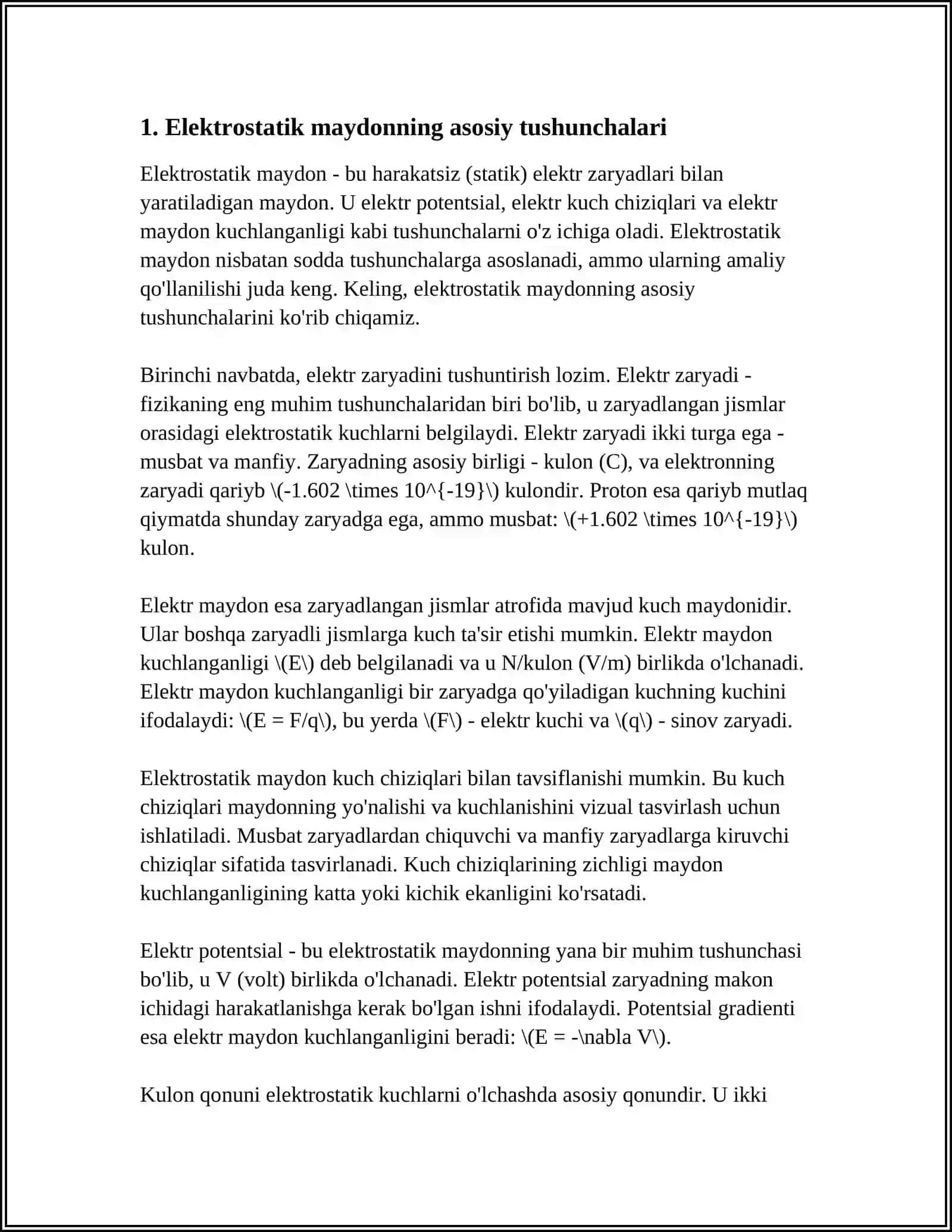 ELEKTROSTATIK MAYDONIDAGI O‘TKAZGICHLAR 4