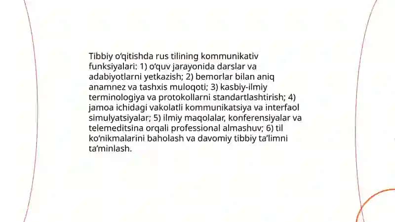Zamonaviy tibbiyotda rus tilining taraqqiyot aspektlari va ta’limda qo'llash tamoyillari 4