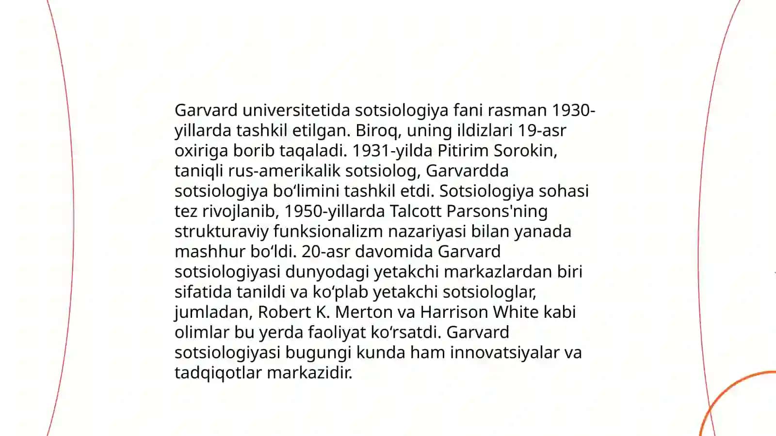 Garvard universitetining sotsiologiya tarixi 4
