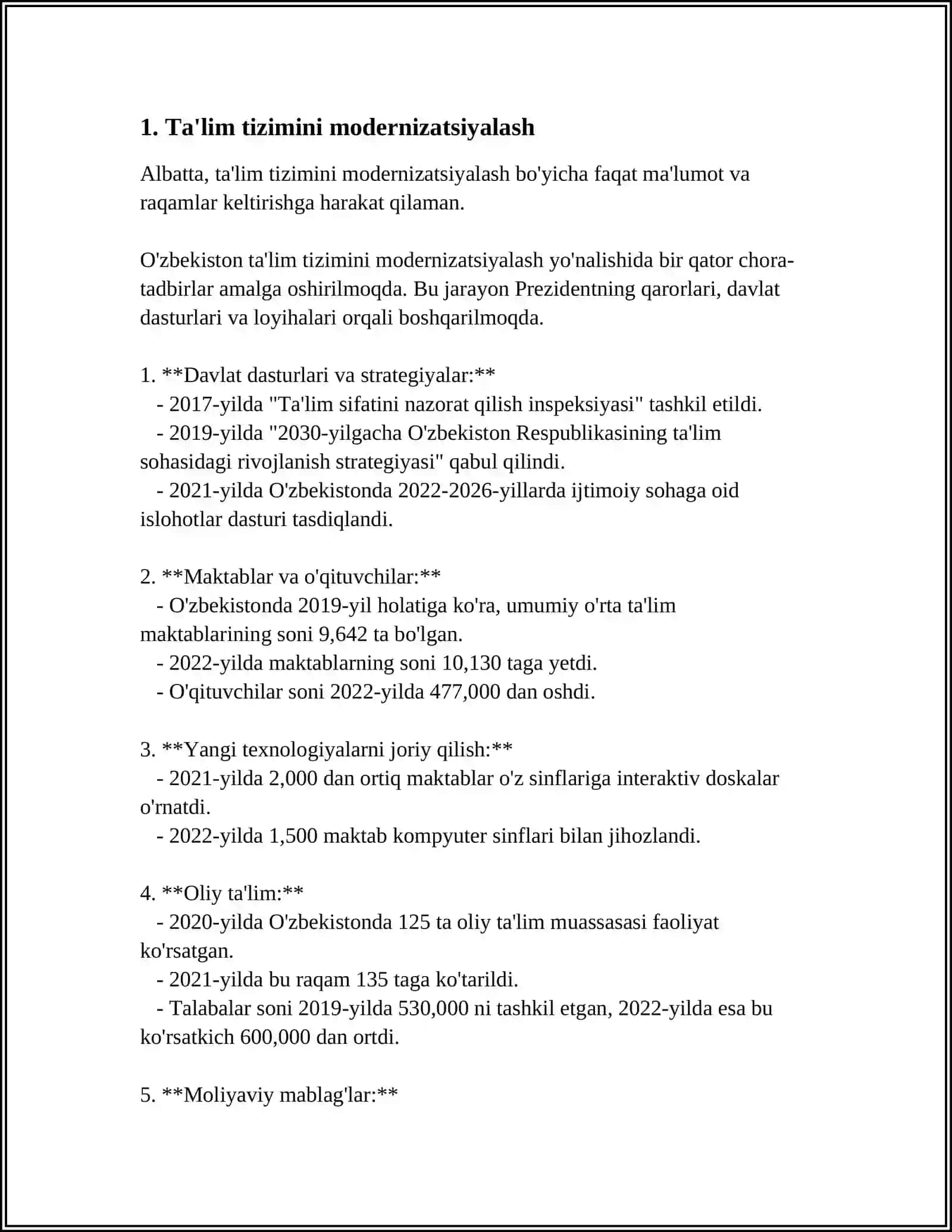 Ta'lim tizimini modernizatsiyalash 4