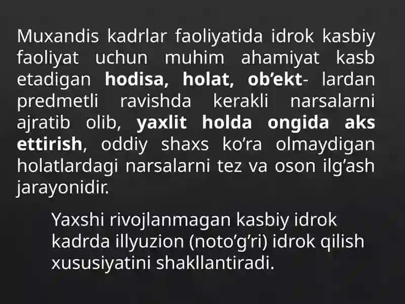 IDROK, XOTIRAVA NUTQNING MUXANDIS KADRLAR FAOLIYATIDA TUTGAN O’RNI 4