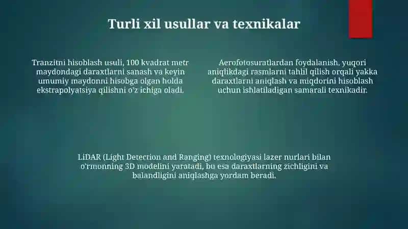 Oʻrmonundagi daraxtlar sonini aniqlash 4