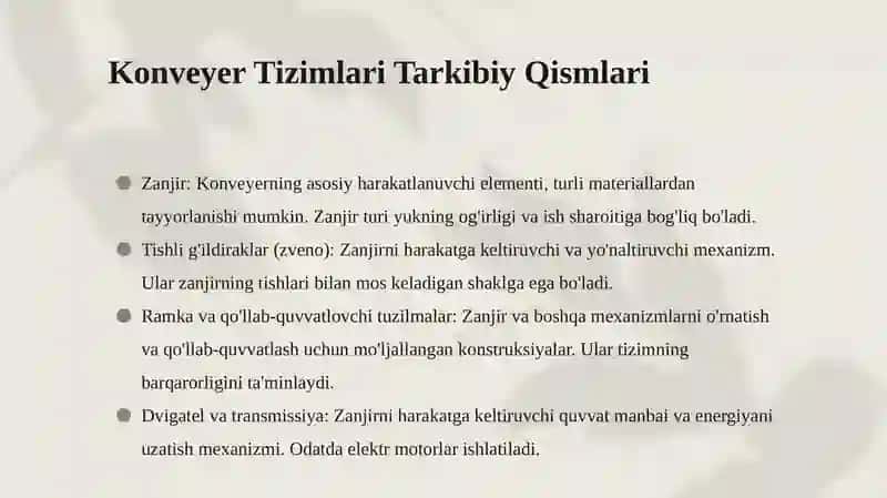 zanjirli konverlar mustaqil ta'lim 4