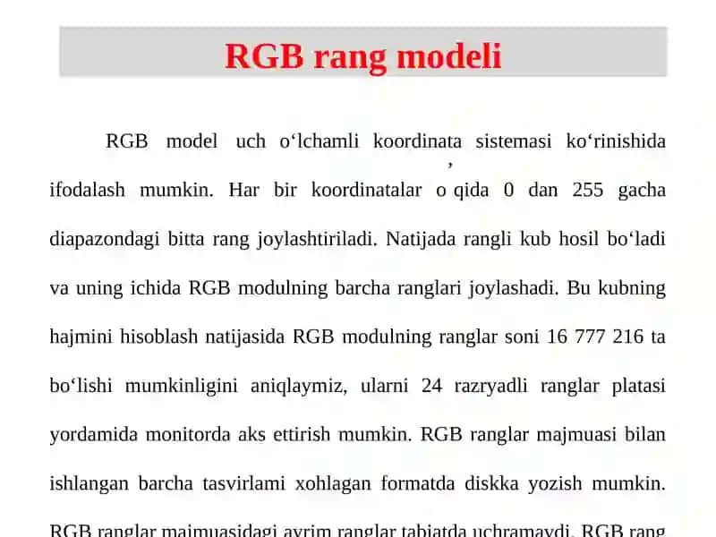 RANG MODELLARI 4