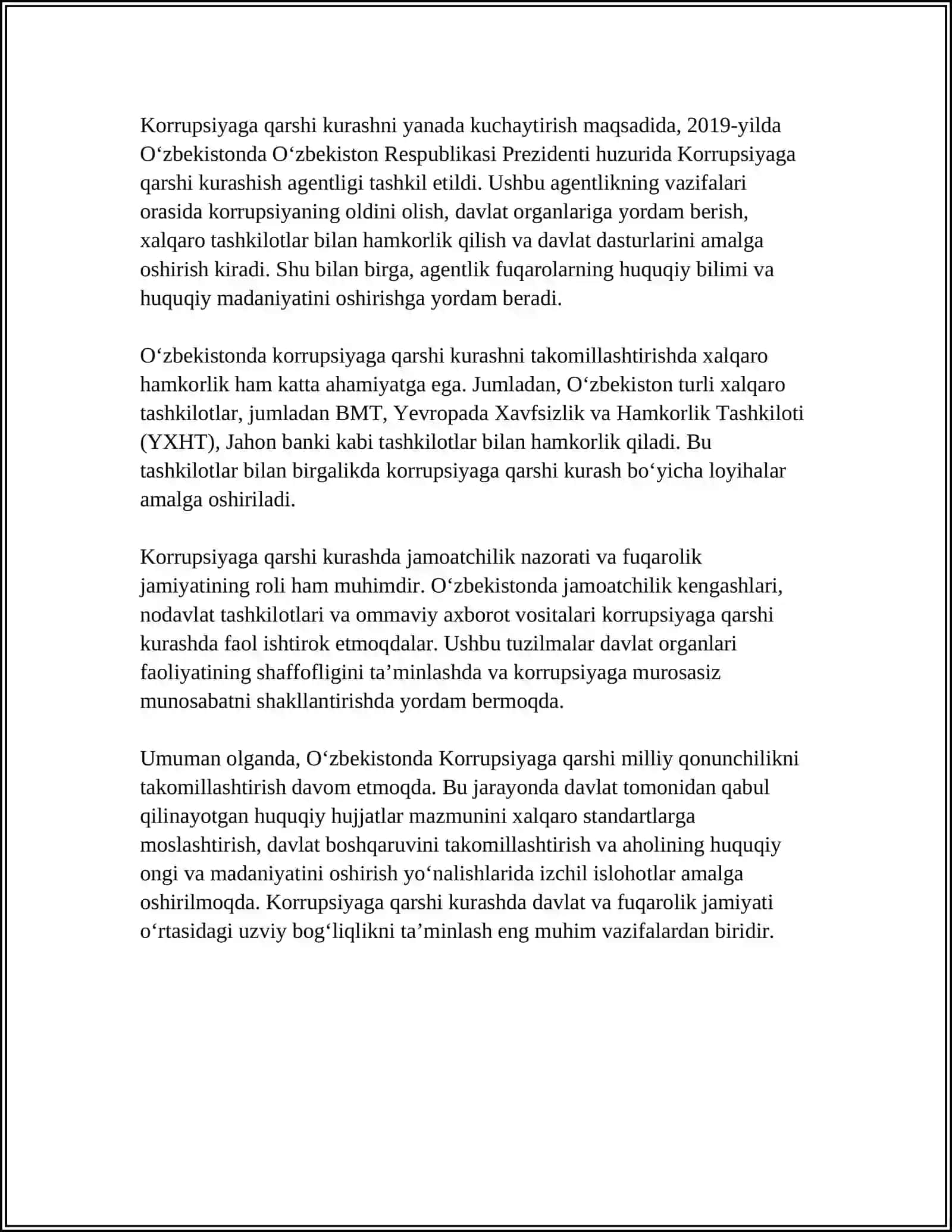 O‘ZBEKISTONDA KORRUPSIYAGA QARSHI KURASH MEXANIZMLARI 4